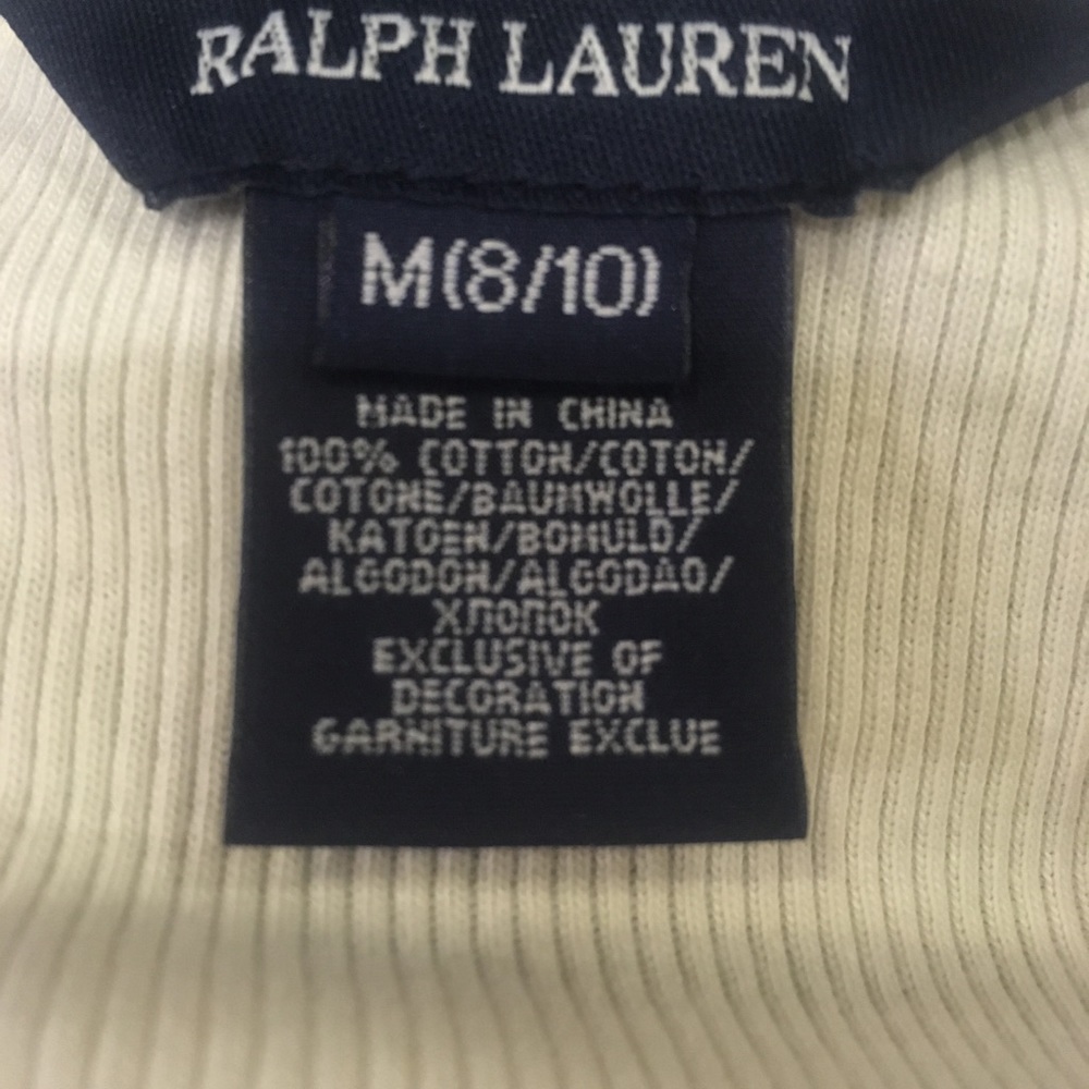 NWT Ralph Lauren Girls Cream Henley Ruffle Dress M 8/10 🏷️✨ - Picture 4 of 5